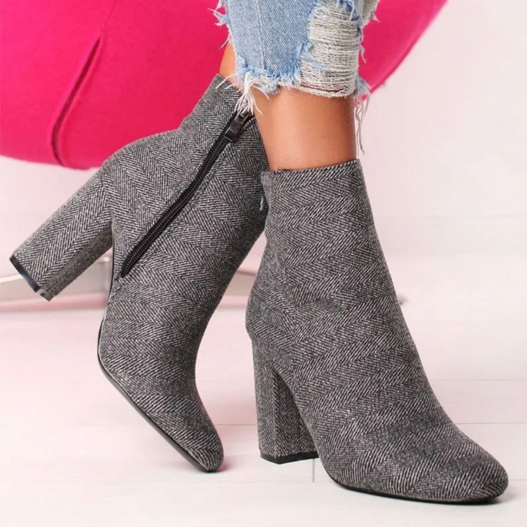 Grey high shop heel ankle boots