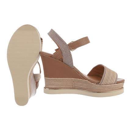 Nicole Faux Leather & Fabric Wedge Sandal