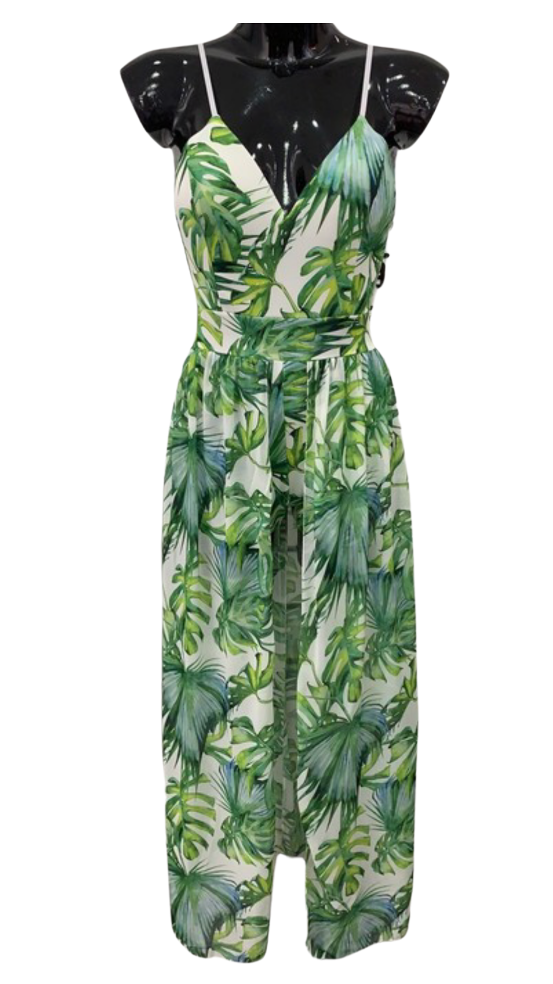 Coco Leaf Print Playsuit Summer Dress