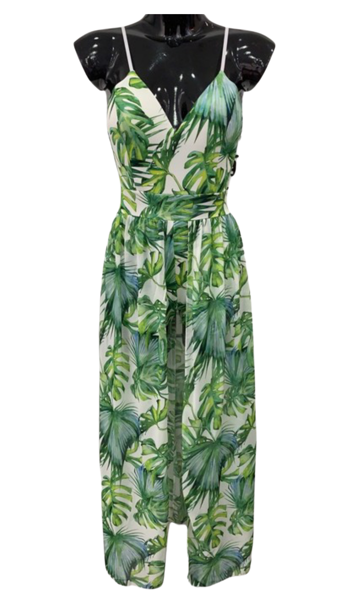 Green top leaf playsuit