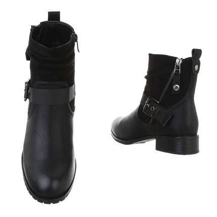 Anna Black Flat Ankle Boot