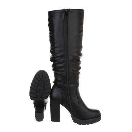 Harper Black Faux Leather Knee High Boot