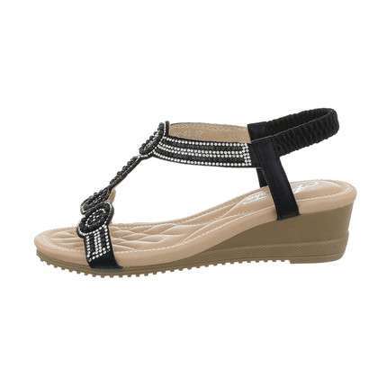 Luna Black Swirl Diamanté Sandal