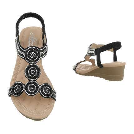 Luna Black Swirl Diamanté Sandal