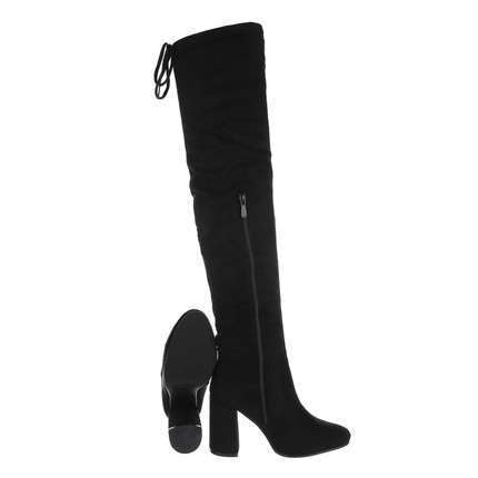 Kara Slim Leg Black Over the Knee Boot