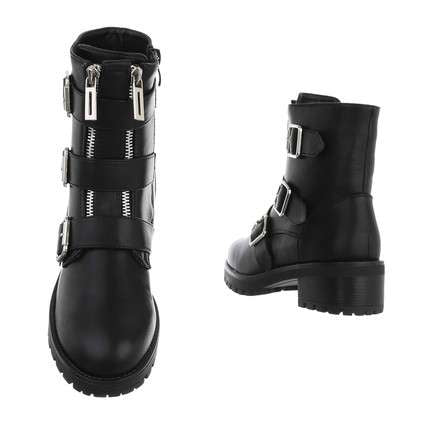 Rosanna Black Faux Leather Biker Boot