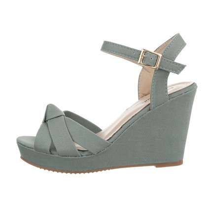 Jade Sage Green Wedge Sandals