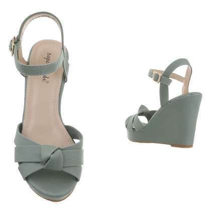 Jade Sage Green Wedge Sandals