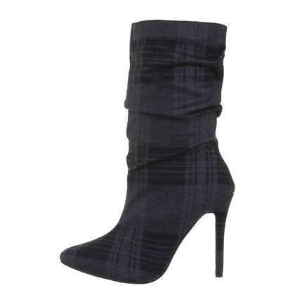 Khloe Slouch Grey High Heel Boot