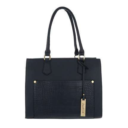 Londoner Medium Faux Leather Navy Tote Bag