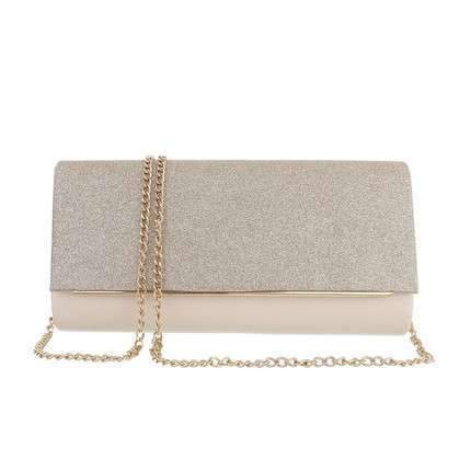 Paris Gold Glitter Chain Strap Clutch Bag