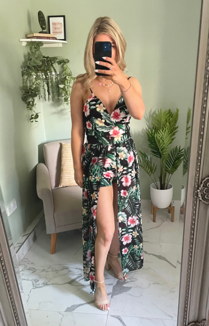 Hailey Floral Print Playsuit Dress