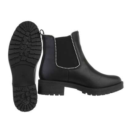 Jenna black Faux Leather and Stud Detail  Chelsea Boot