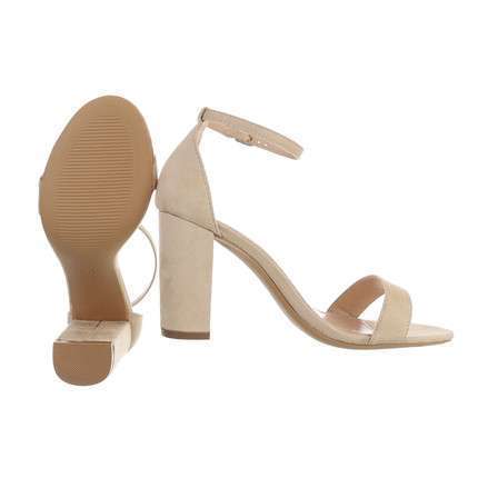 Mabel Nude Ankle Strap Block High Heels