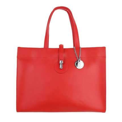 Ruby Red Medium Faux Leather Tote Bag