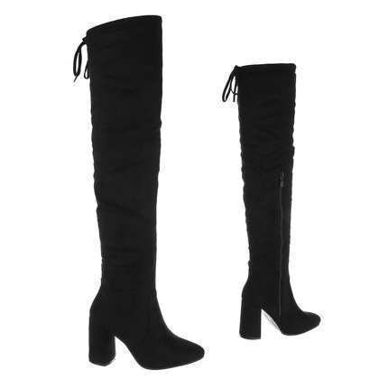 Kara Slim Leg Black Over the Knee Boot