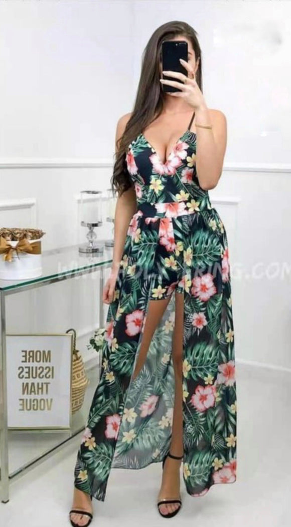 Hailey Floral Print Playsuit Dress