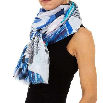 Atlantic Blue Patterned lightweight scarf