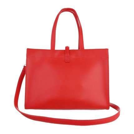 Ruby Red Medium Faux Leather Tote Bag