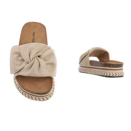 Ivy cream Knot Detailed Flatform Sandals