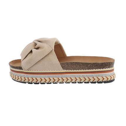 Ivy beige  Knot Detailed Flatform Sandals