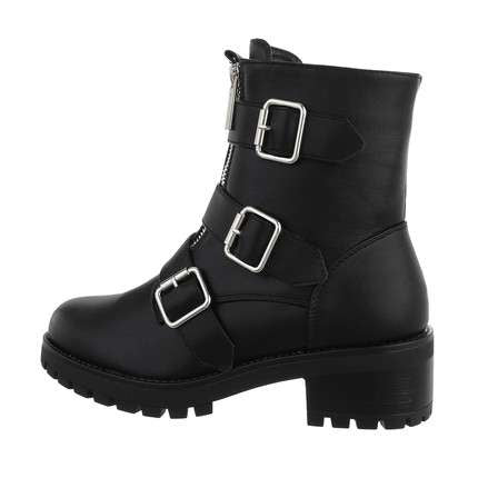 Rosanna Black Faux Leather Biker Boot