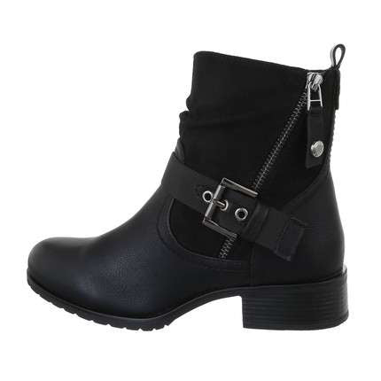 Anna Black Flat Ankle Boot