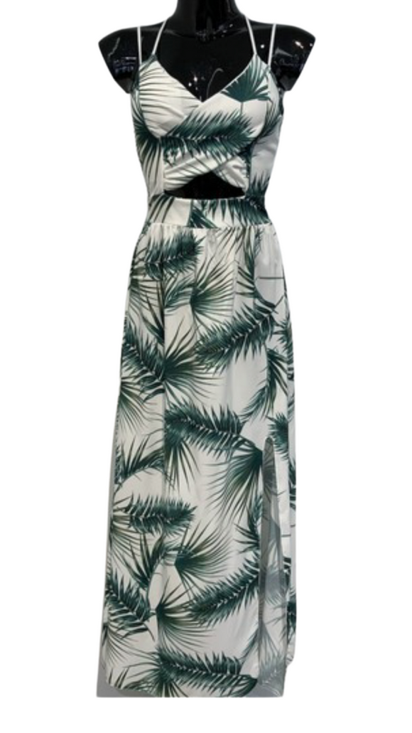 Willow White Tropical Print Summer Dress