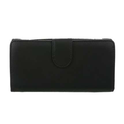 Classic Black Faux Leather And Suede Purse