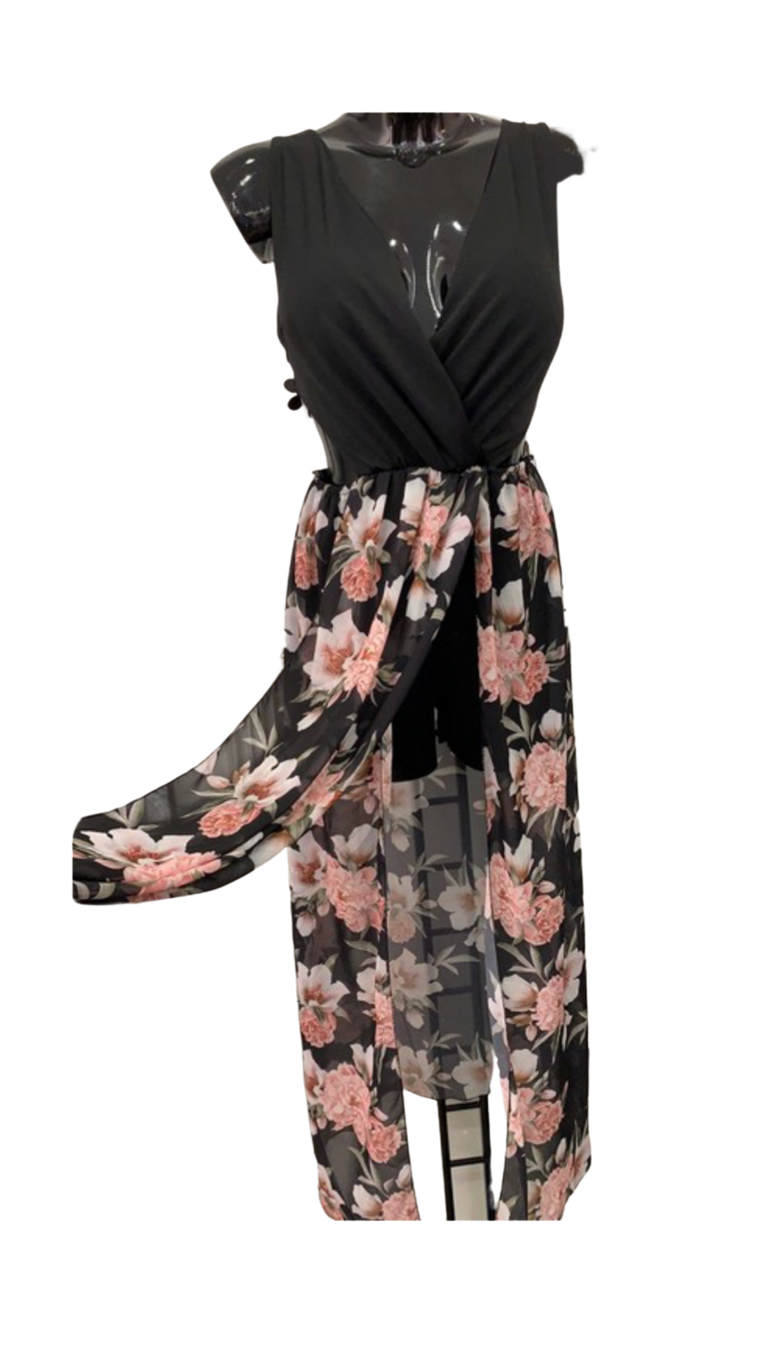 Molly Black Floral Playsuit Summer Dress