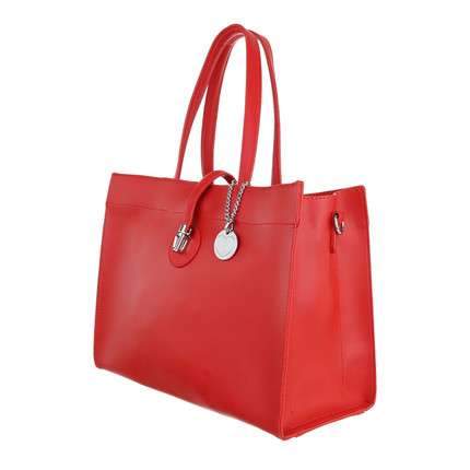 Ruby Red Medium Faux Leather Tote Bag