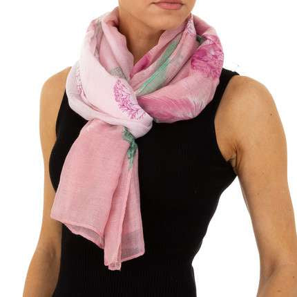 Pink pattern light scarf
