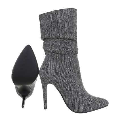 Khloe Slouch Grey High Heel Boot