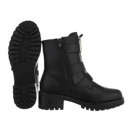 Rosanna Black Faux Leather Biker Boot