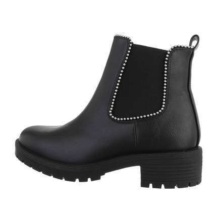 Jenna black Faux Leather and Stud Detail  Chelsea Boot