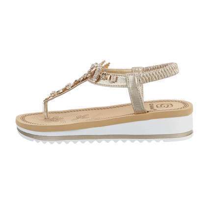 Fara Gold Sequinn Decor Flatform Sandle