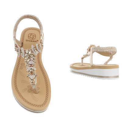 Fara Gold Sequinn Decor Flatform Sandle