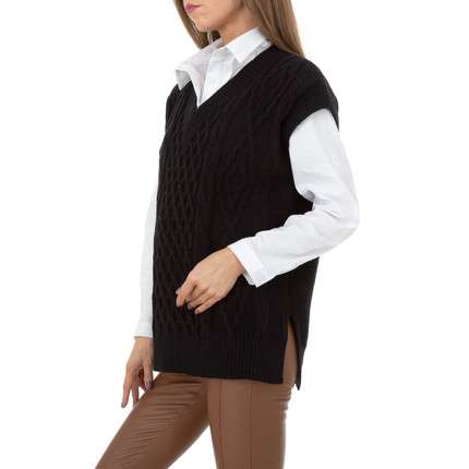 Longline Cable Knitted Sleevless Jumper