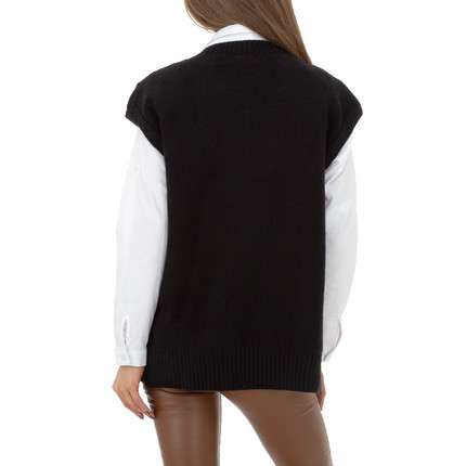 Longline Cable Knitted Sleevless Jumper