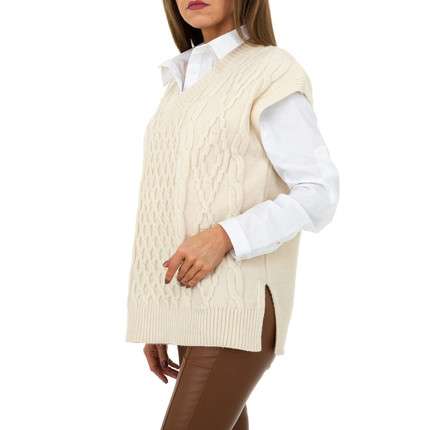 Longline Cable Knitted Sleevless Jumper