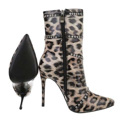 Sasha Gloss PU Leopard Print Boot