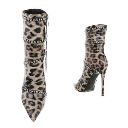 Sasha Gloss PU Leopard Print Boot