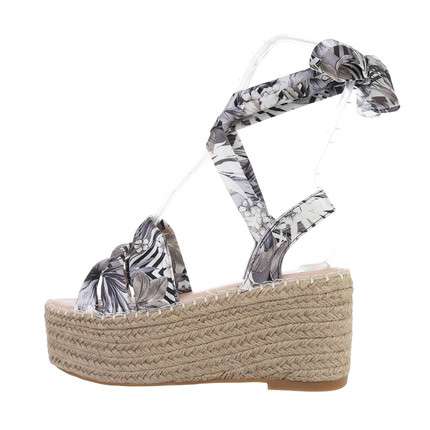 Sofia Silk Tie Wedge Sandals