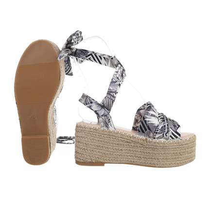 Sofia Silk Tie Wedge Sandals