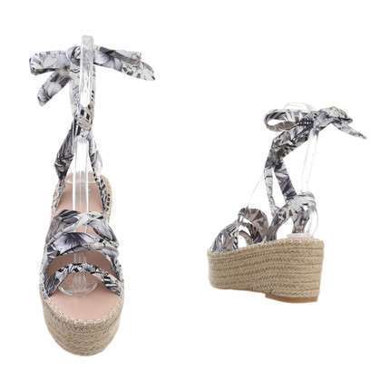 Sofia Silk Tie Wedge Sandals