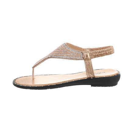 Tia Champagne & Gold Rhinestone Sandles