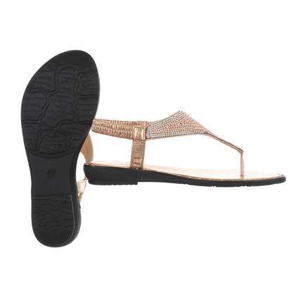 Tia Champagne & Gold Rhinestone Sandles