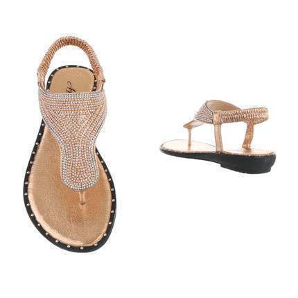 Tia Champagne & Gold Rhinestone Sandles