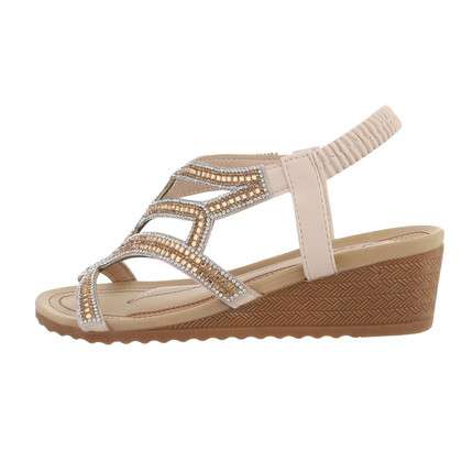 Bree Boho Cream Rhinestone Wedge Sandle