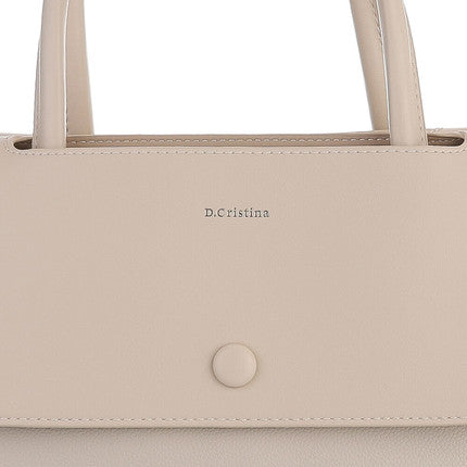 Urban Cream Faux Leather Medium Tote Bag